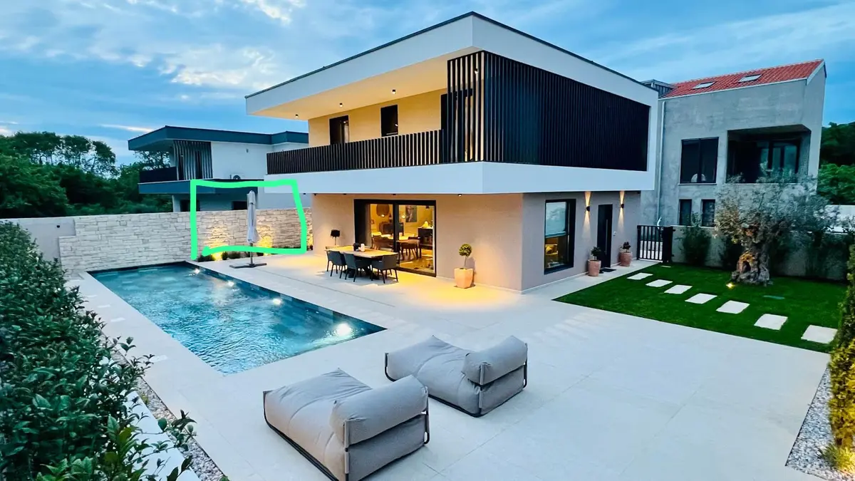 Prostor prije ugradnje saune — moderna vila Istra