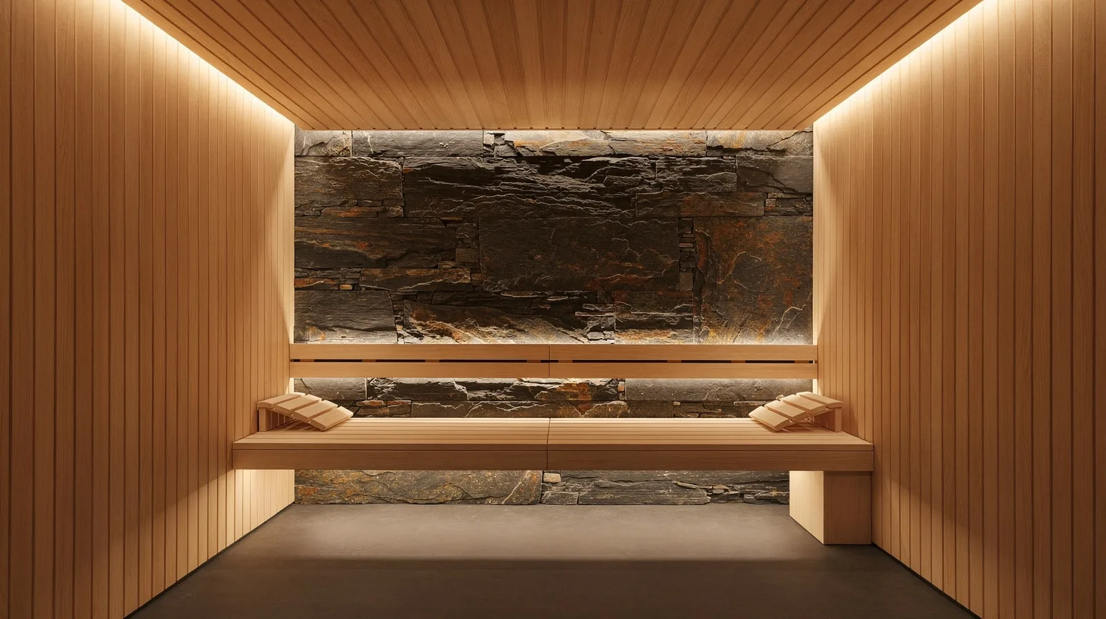 Sauna interior — materials you touch